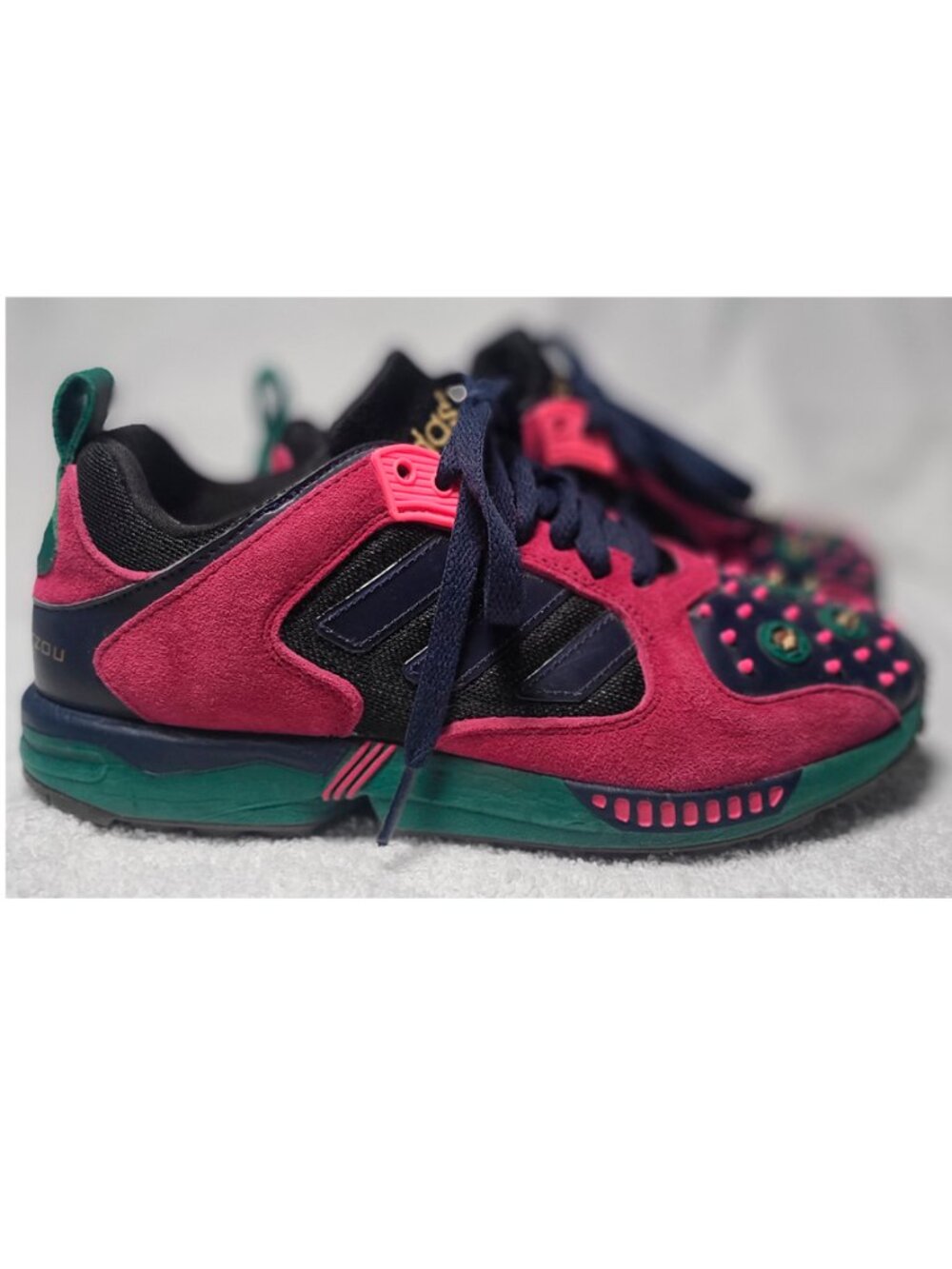 Mary Katrantzou x Adidas ZX 5000 Studded Spikes Pink Suede Capsule Collection 14